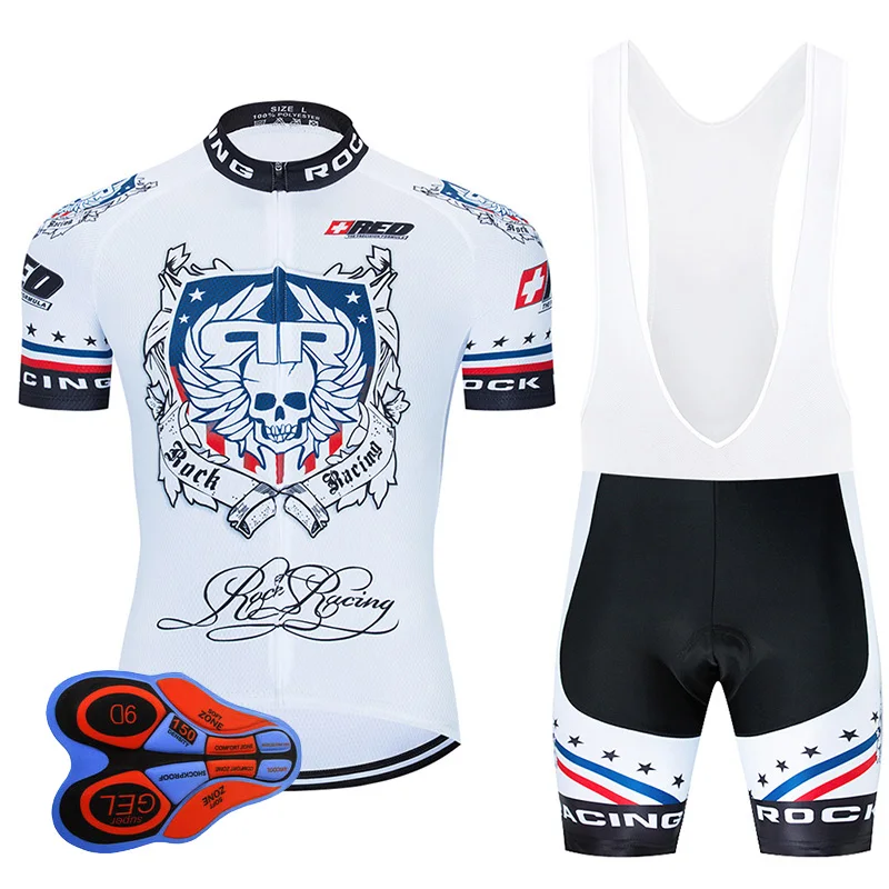 

2021 Rock Racing Cycling Clothing 9D Bib Set MTB Uniform Team Bicycle Clothes Quick Dry Bike Jersey Men’s Short Maillot Culotte