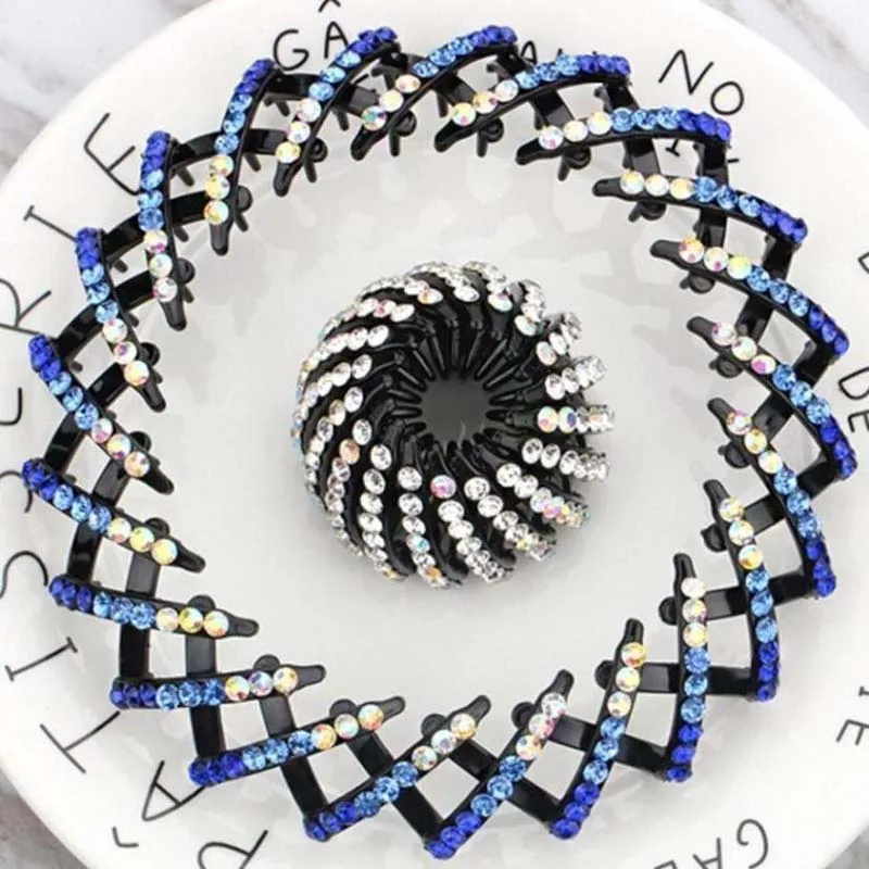 Модный женский зажим для волос в форме пучка Стразы хвост Птичье гнездо