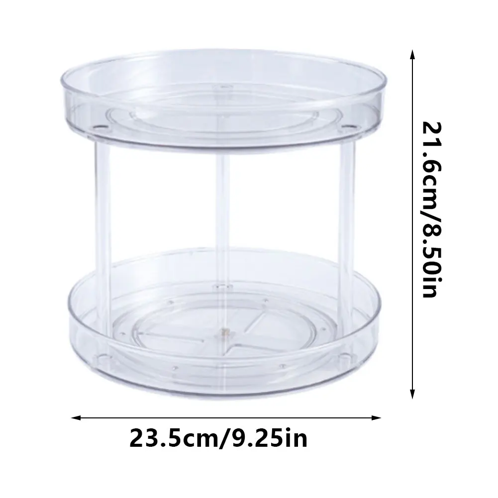 

360 Rotating Tray Turntable Cabinet Organizer Double Layer Kitchen Storage Containers For Spice Snack Fruit Food Storage Tray