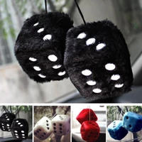 new 1pc mirror view accessories vintage zone rear fuzzy car hanging dice plush toy car accessories auto interior decoration