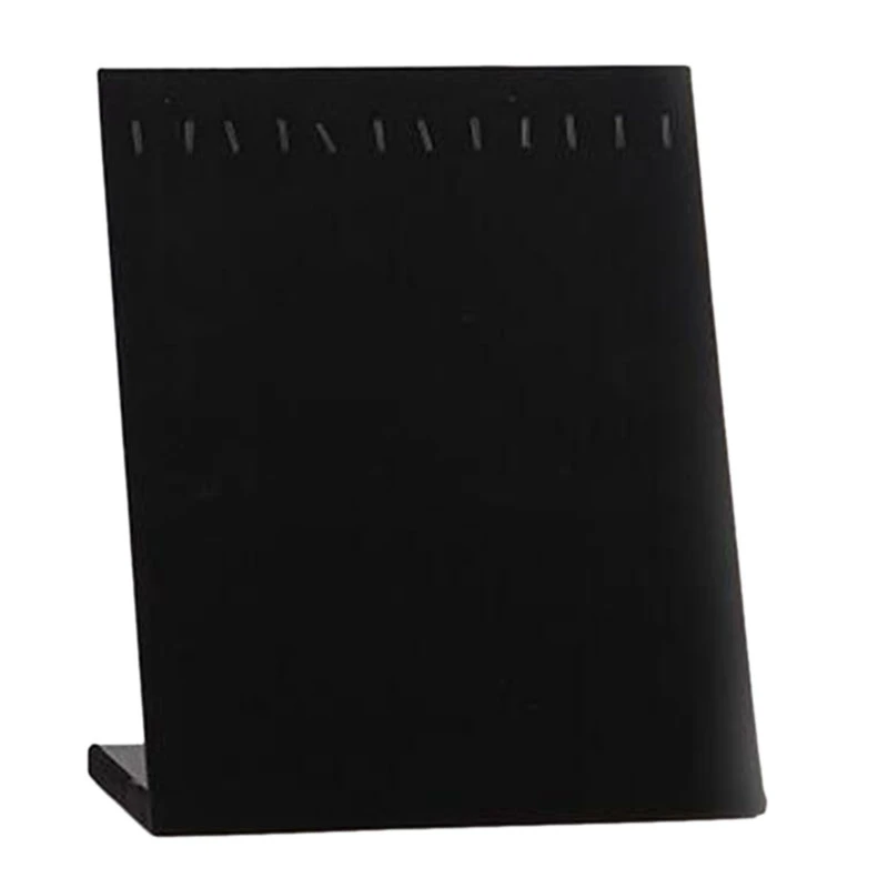 

Velvet Necklace Chain Jewelry Tray Jewelry Display Organizer Holder Pad Showcase Display Stand 12 Hook Black