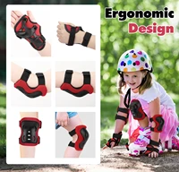 6 in 1 skating cycling roller skating protection set kids knee elbow wrist protective pads sport protective gear for boy girl
