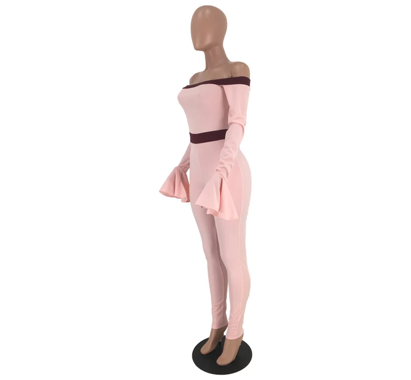 Adogirl/модное сексуальное боди на лямках с открытыми плечами и расклешенными рукавами; Облегающий комбинезон с вырезом лодочкой; повседневный комбинезон; клубный наряд