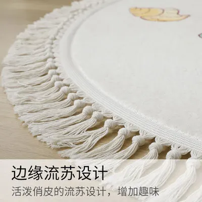 저렴한 한국 스타일 원형 카펫 만화 사랑스러운 소녀 거실 침실 술 두꺼운 바닥 매트