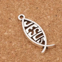 hollow jesus fish charm beads 26 2x9 5mm 200pcs zinc alloy pendants jewelry diy l044