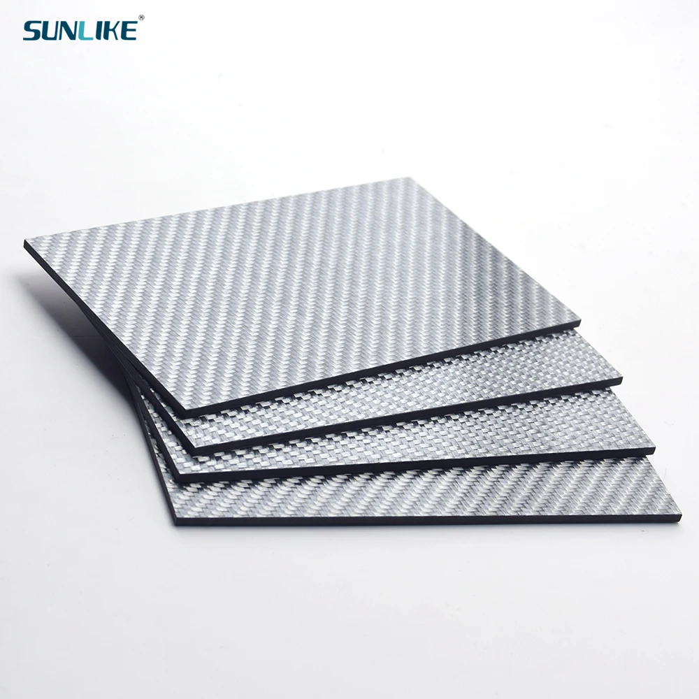 

1 Piece 75x125mm Silver 3K Carbon Fiber Board Panel Twill Weave Surface Pure Carbon Fiber Sheet Suitable For RC Model Material