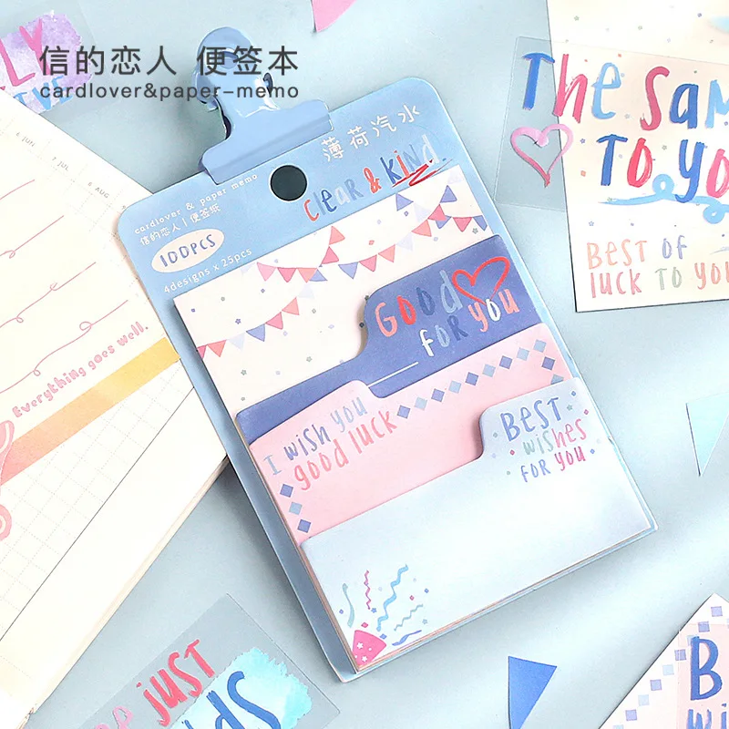 

100 sheets Fruity Scene Notes Japanese Sticky Note Memo Pad Office Planner Sticker Paper Stationery School Supplies