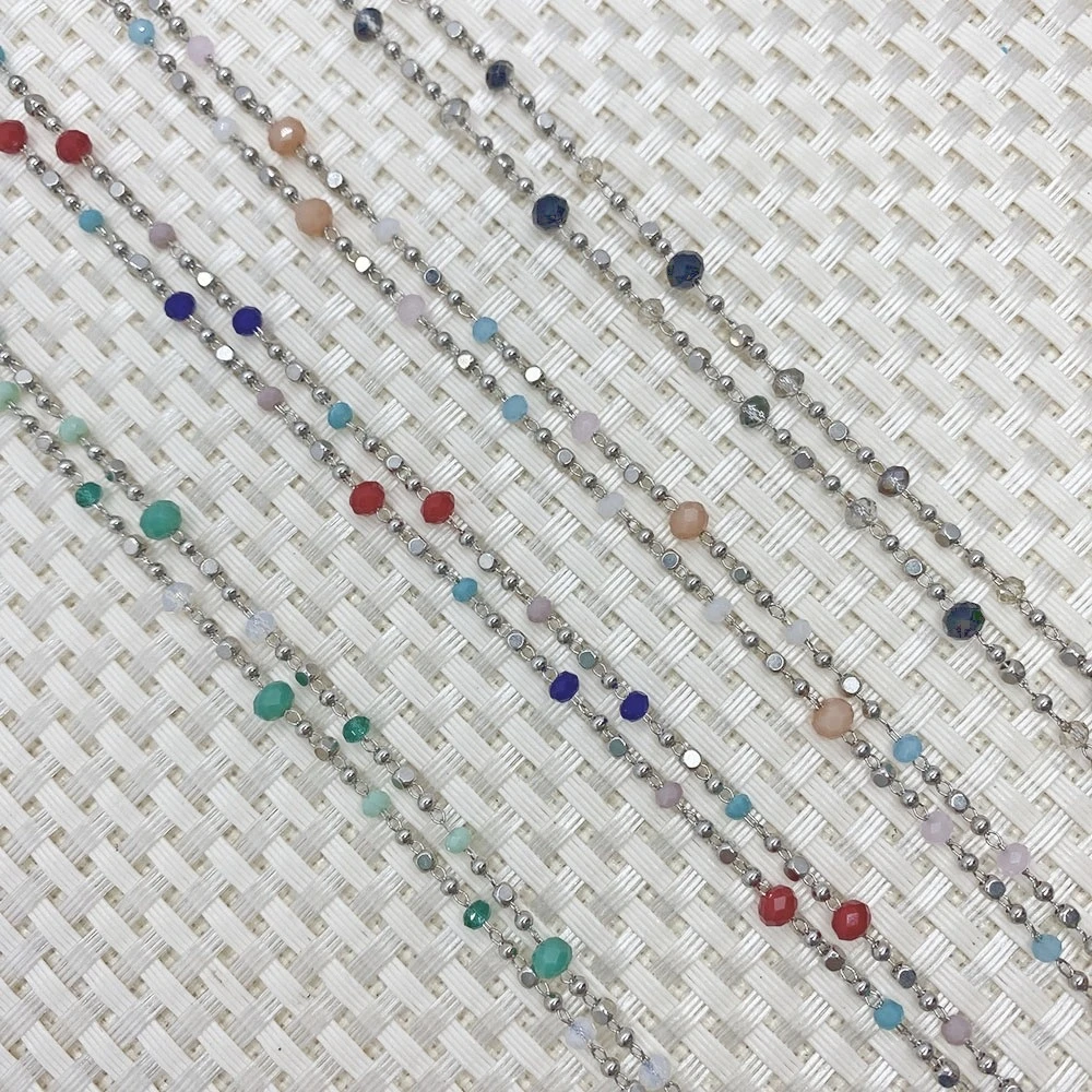 

1 Meter Natural Stone Crystal Handmade Copper Chain DIY Making Bracelet Jewelry Bohemia Ladies Necklace Anklet Bracelet 4x3 Mm
