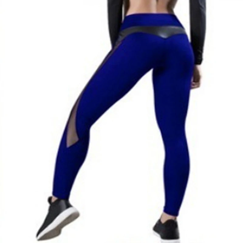 Sexy Solid Hollow Yoga Pants Women Breathable Elastic Sports Fitness Leggings Solid Running Tights Patchwork Training Trousers