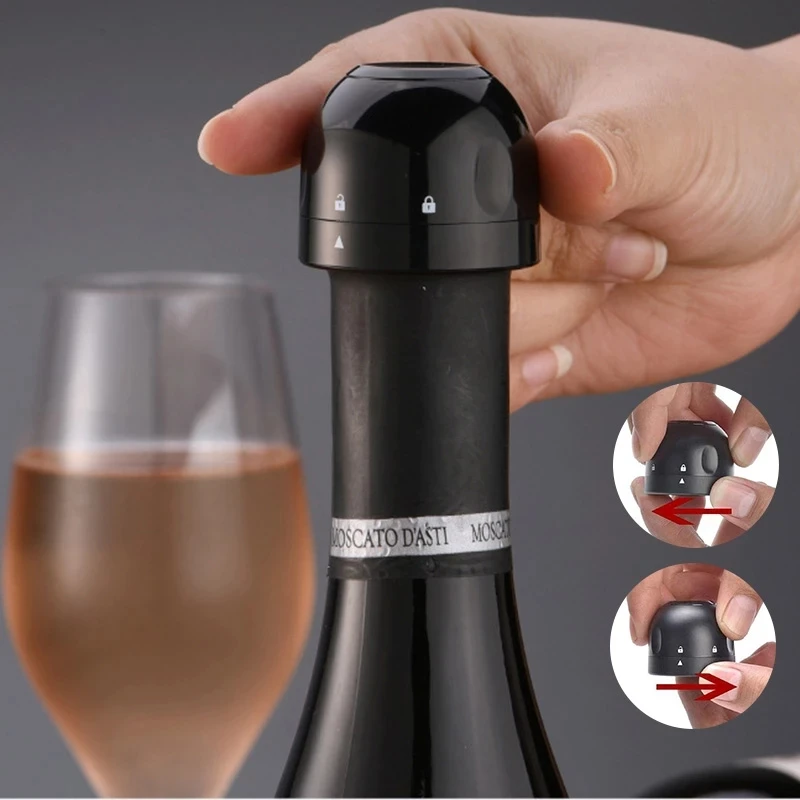 

3PCS ABS Vacuum Red Wine Bottle Cap Stopper Silicone Sealed Champagne Bottle Stopper Vacuum Retain Freshness wine plug Bar Tools