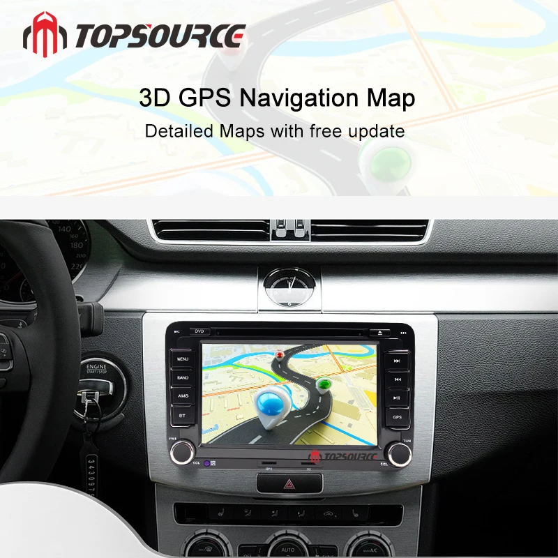 Автомагнитола TOPSOURCE 7 дюймов DVD плеер на Android с GPS Wi Fi для VW Golf Passat POLO Tiguan Skoda Fabia Rapid Seat