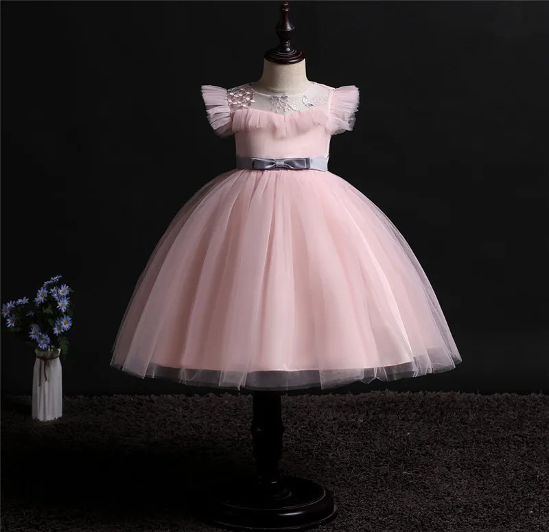 

New Flower Girl Princess Dress Summer Formal Floral Baby Girls Dresses Vestidos Wedding Party Children Clothes Birthday Clothing