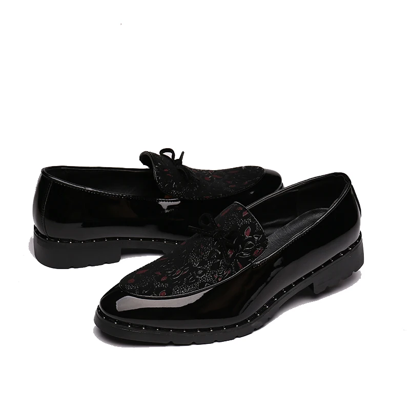 

Yomior Classic Brand Men Shoes Casual Formal Dress Leather Loafers Wedding Party Shoes Office Bow Tie Sequin Big Size Oxfords
