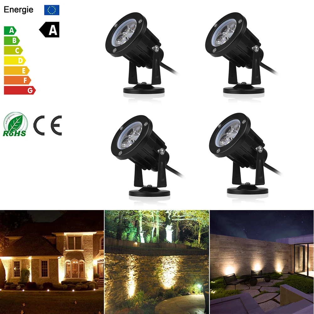 Waterproof 5W LED Lawn Garden Flood Light Yard Patio Path Spotlight Lamp Warm White AC 85-265V With Spike Cold | Лампы и освещение