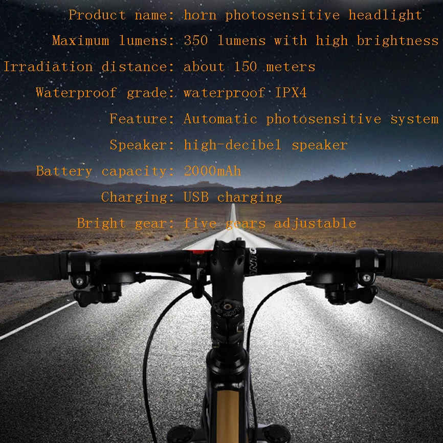 

Front Bicycle Light USB Rechargeable LED Bike Light Waterproof Cycling Headlight Climbing Safety Flashlight Lamps