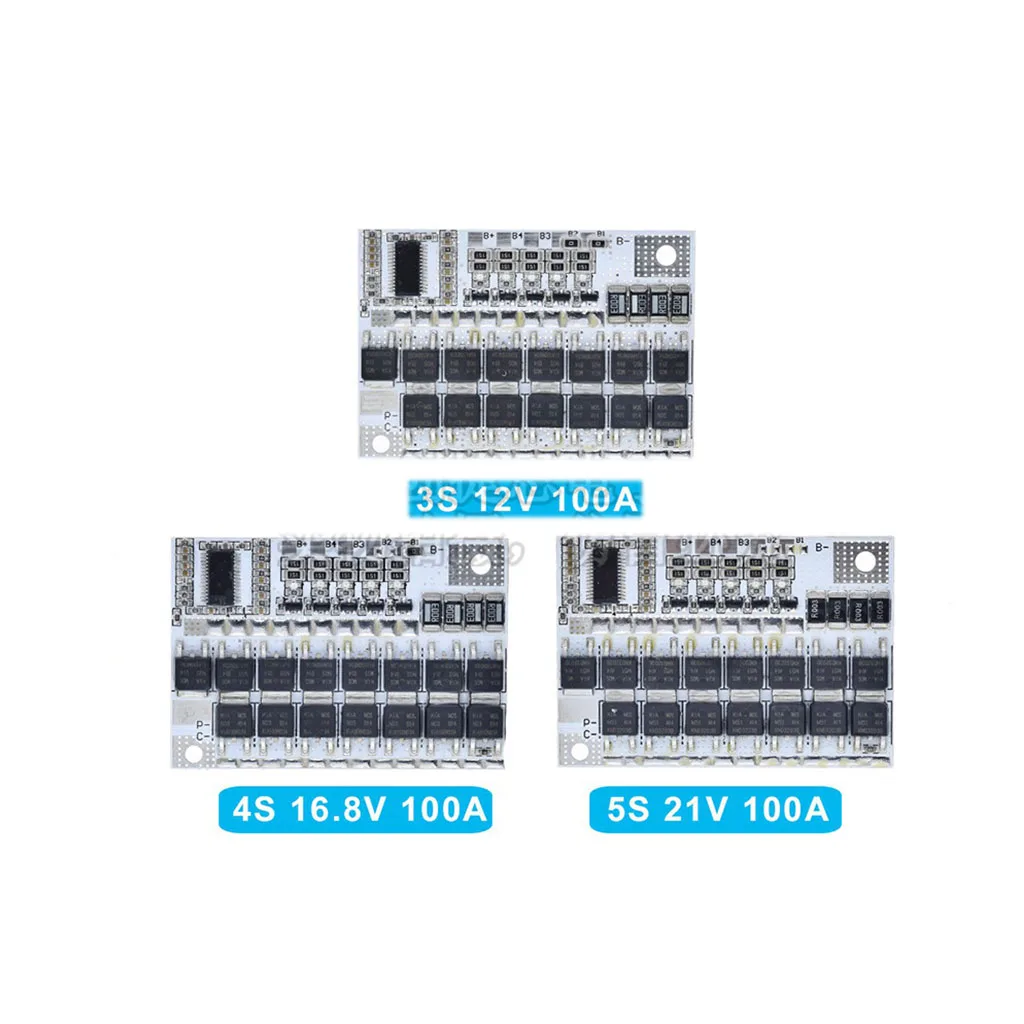 

Литий-полимерный балансировочный зарядный модуль, защитная печатная плата для тройной литиевой батареи Li-ion LMO 3s/4s/5s Bms 12/16.8/21v