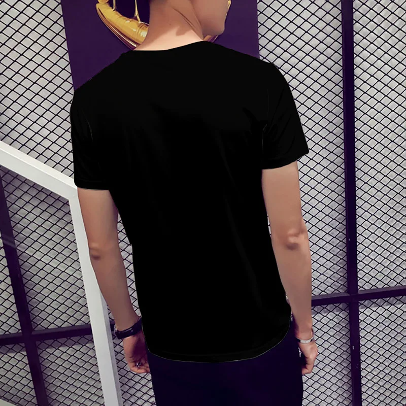 Новинка деловой костюм с принтом мужская повседневная футболка коротким рукавом