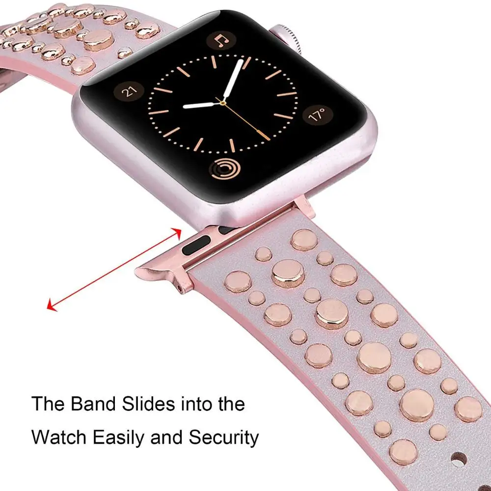 Rivets Band for apple watch Series 8/7/6/5 SE sport loop strap correa iwatch 8 7 38mm 40mm bracelet 41/45mm 44/42mm Leather belt