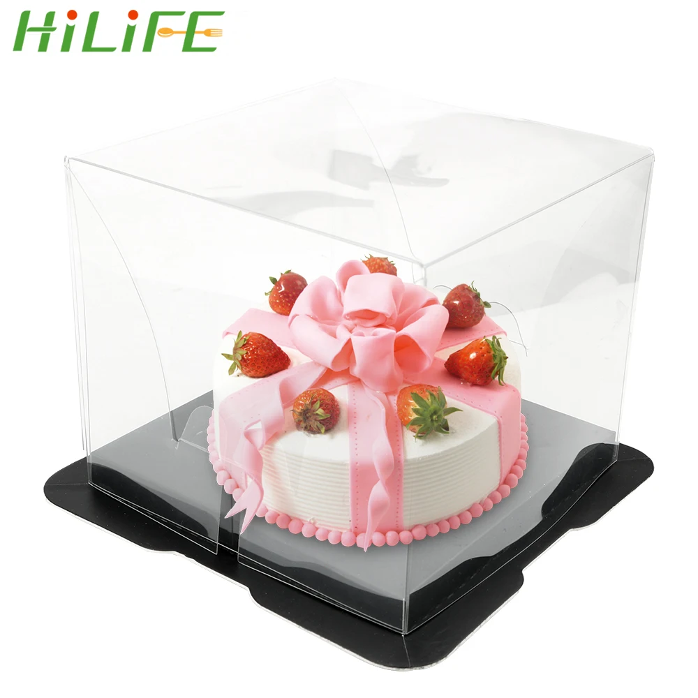 Квадратная прозрачная коробка для кексов HILIFE свадебвечерние тортов домашних