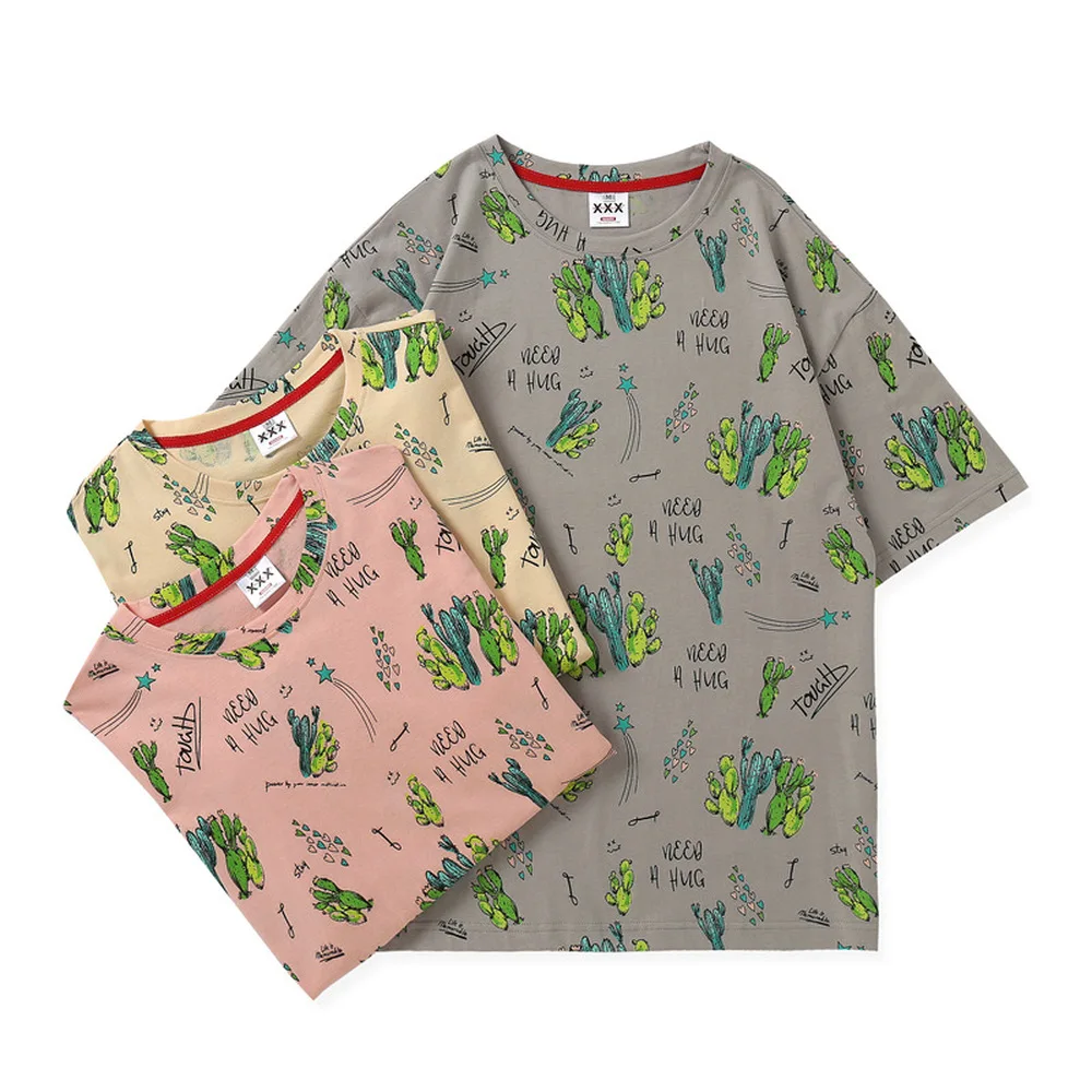 

Cartoon Lemon/Burger/Cactus T Shirts For Men's Women's Printed Short Sleeve Tshirts Oversized Summer Harajuku Fashion T-shirt
