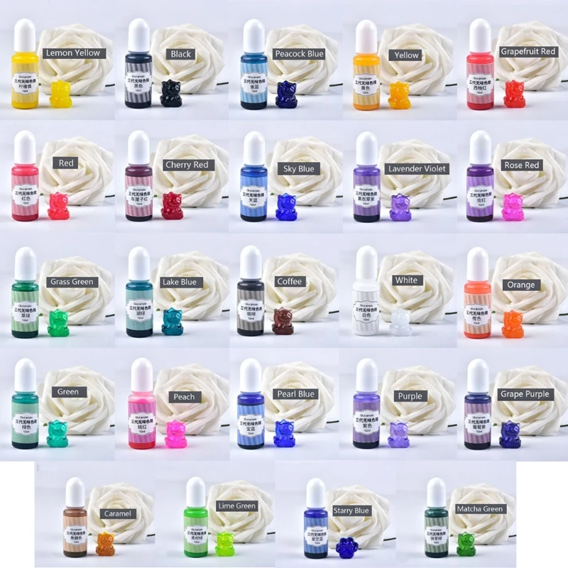 

24 Colors Epoxy Resin Pigment Liquid Epoxy Resin Dye Translucent Resin Colorant for Epoxy Resin Coloring Paint DIY Craft