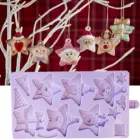 Силиконовая форма для печенья в виде рождественских звезд, инструменты для украшения торта Формы для шоколадной мастики, мастика, кухонный гаджет