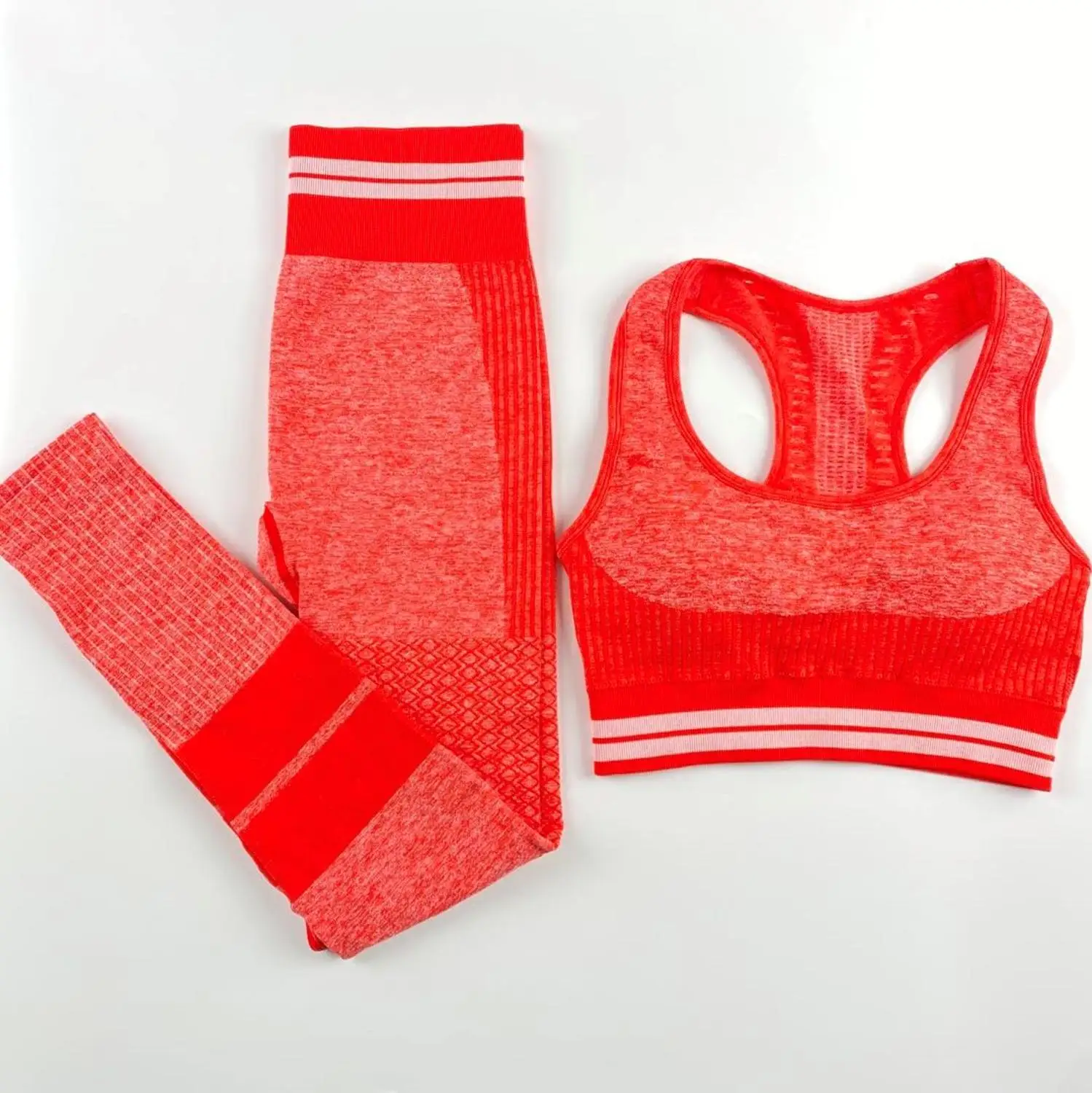 

Women Seamless Yoga Set Sports Bra Push Up Hip Yoga Leggings Knitted Gym Set Sport Set Fitness Clothing Suit 2 Piece Set