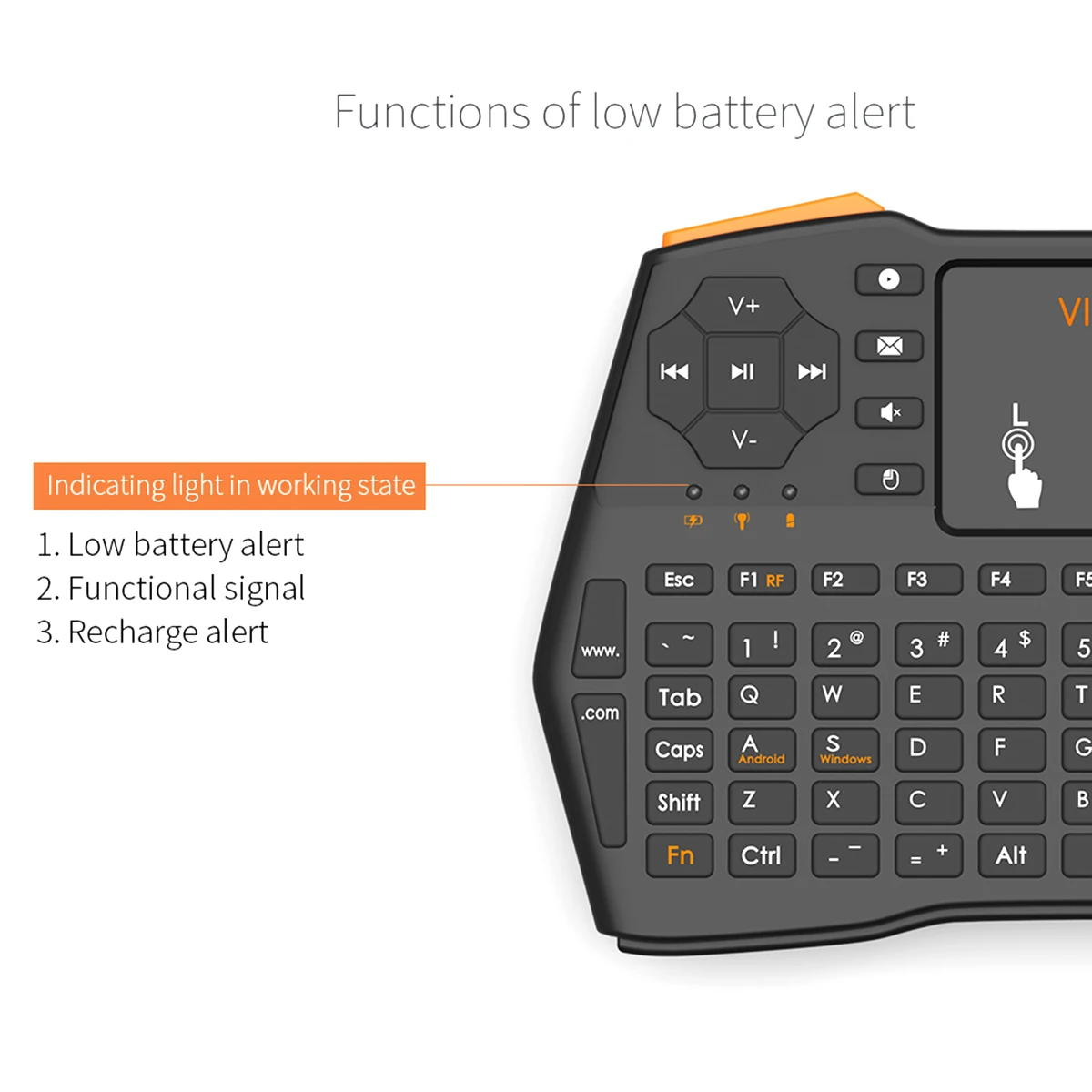 VIBOTON i8 Plus портативная беспроводная клавиатура без подсветки версия Updatd мини с