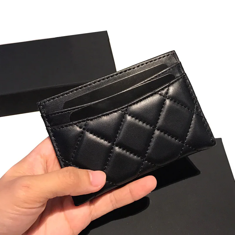 

Women luxury brand card holder top quality real leather female mini short designer credit card case
