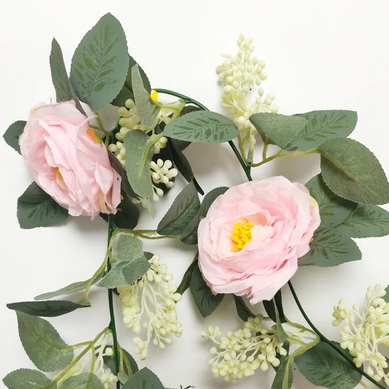 Искусственные растения зеленые листья цветок для вечерние ринки Рождества