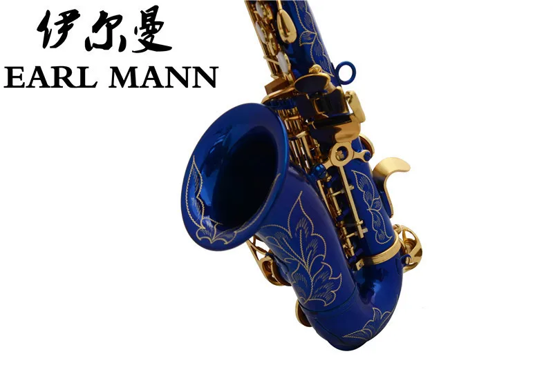

Elman Musical Instrument Drop B Treble Small Elbow Saxophone Blue Paint Children 's Treble Saxophone