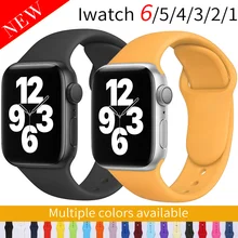 Silicone Strap For apple Watch band 44mm  38mm 40mm 42mm Rubber belt smartwatch iWatch se 6 5 4 3 watchband bracelet