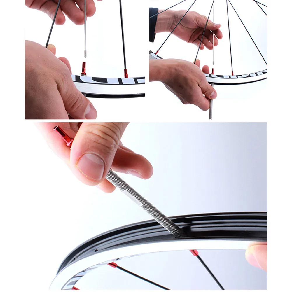 

Bike Bicycle Spokes Nipple Wrench Tightener Tool Accessories for Deep Rims Anti-slip Durable SEC88