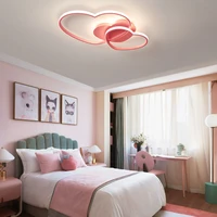 modern led heart shaped ceiling light pink black white nordic chandelier with acrylic shade for kids room nursery girls bedroom