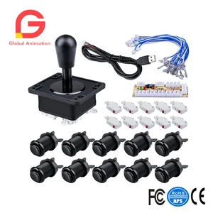 Аркадные кнопки и джойстик DIY для Raspberry Pi, комплект аркадных контроллеров в стиле HAPP, включая плату энкодера USB с нулевой задержкой