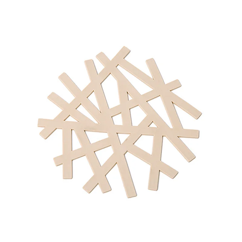 large beige Круглый термостойкий Коврик, силиконовая кухонная салфетка-подставка, бытовой коврик для кастрюли, нескользящий коврик, Настольный коврик, кухонная салфетка-подставка, инструменты - Цвет: large beige