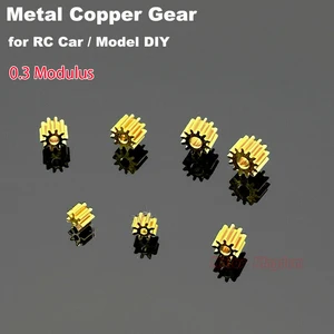 Зубцы 8T, 9T, 10T, 11T, 12T, 13T, 14T, 15T, 16T, 18T, 0,3 модуль, латунь, медь, Шестерня двигателя, шестерня, колеса, подходит для вала 1 мм, 1,5 мм, 2 мм