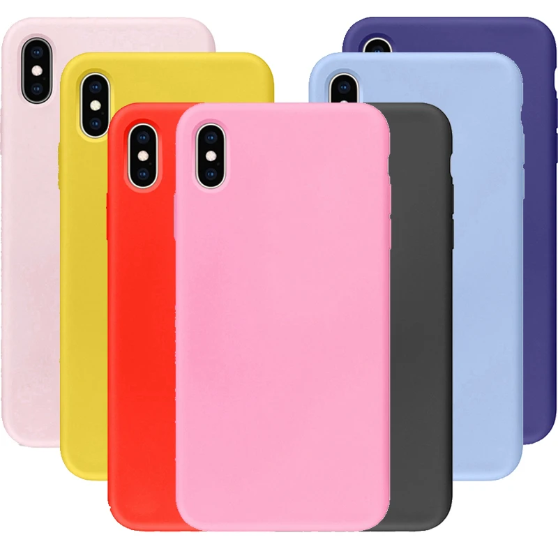 Цветной силиконовый мягкий чехол для iphone XS MAX X 10 XR 6 6S 7 8 Plus se 5 задняя крышка из ТПУ