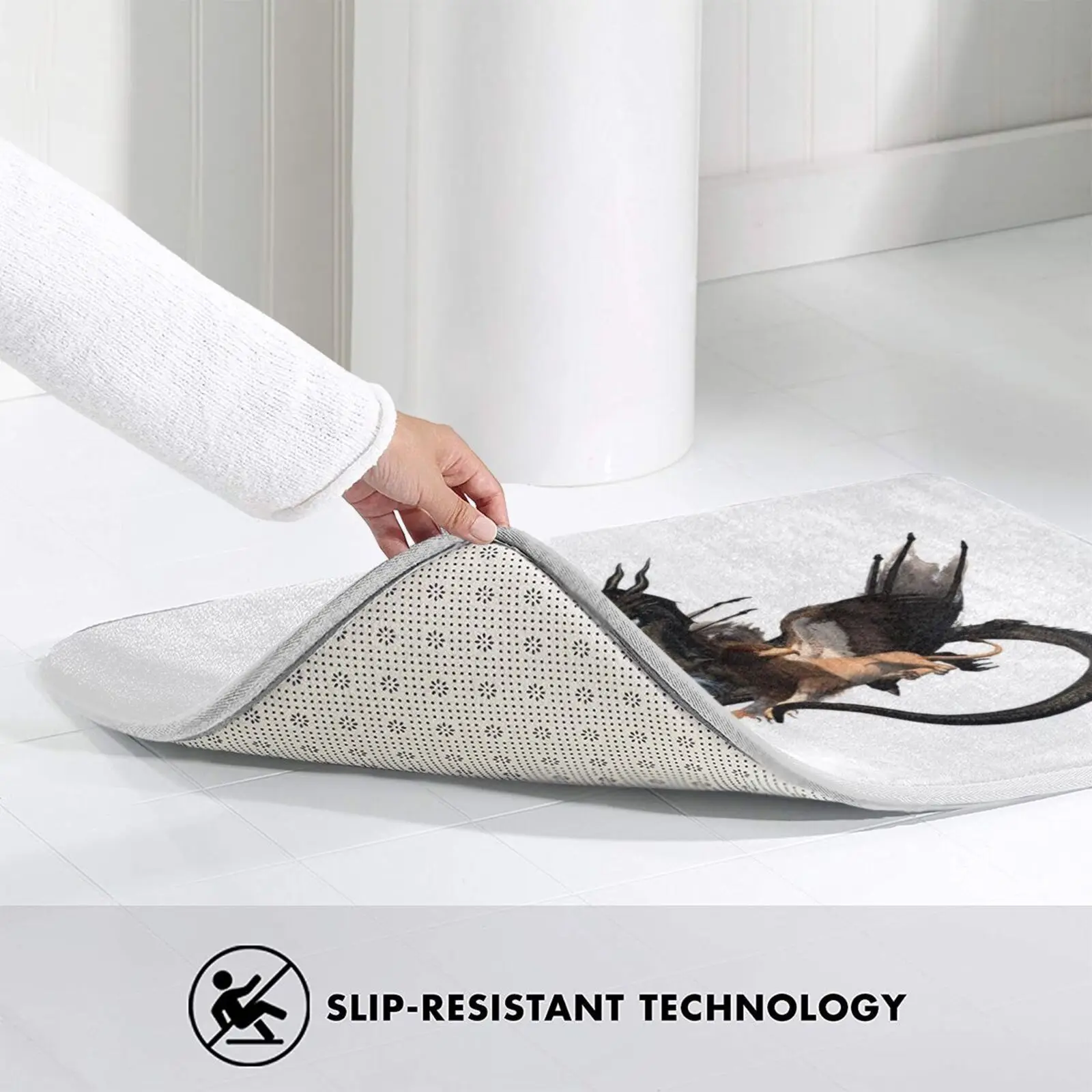 Летающие друзья единорог Гриффин дракон коврик ковер Противоскользящий для