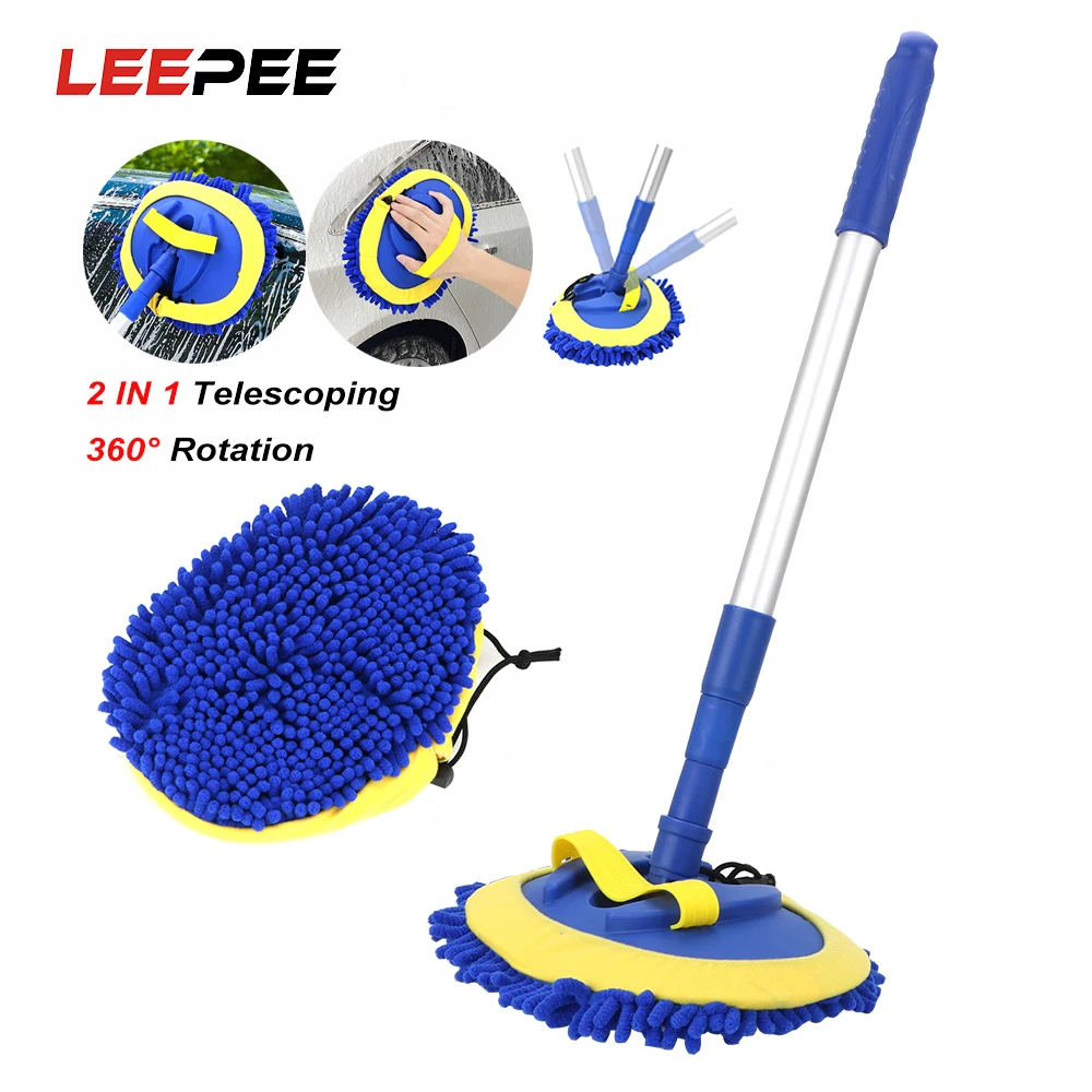 Car Wash Brush Mop Chenille Cleaning Broom Washer Microfiber Long Handle Telescopic Machine Exterior Caravan RV Auto Accessories