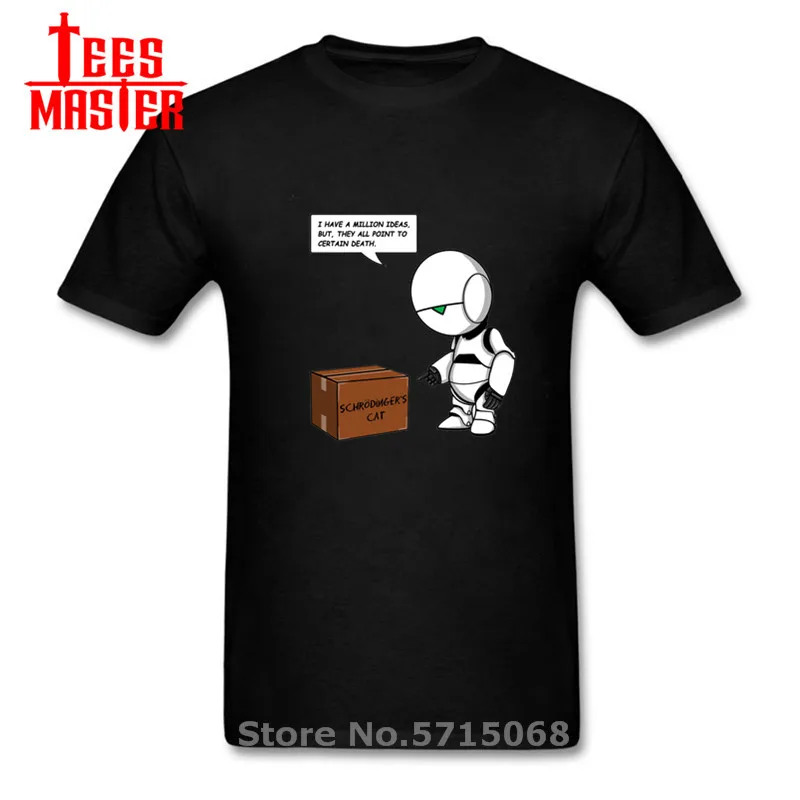 Размер плюс 3XL Марвин пессимист робот параноик футболка Забавный дизайн с