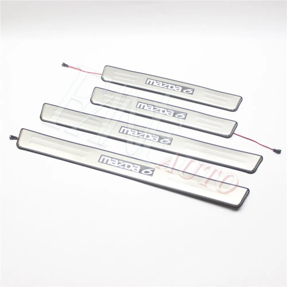 Светодиодная Накладка на порог из нержавеющей стали защитная накладка пороги