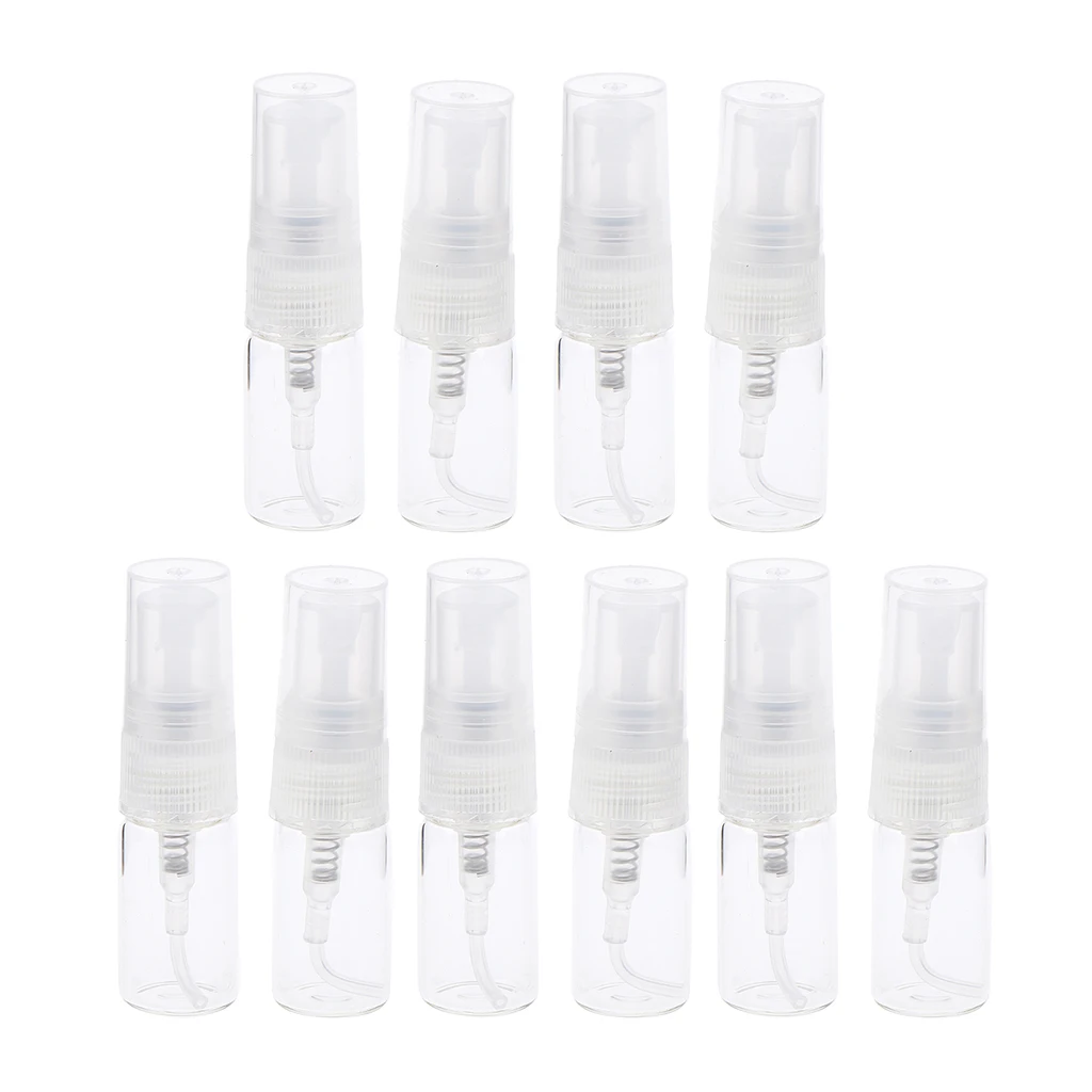 

10pcs Portable Mini Refillable Perfume Empty Spray Bottles, Clear Pump Dispenser Jars for Traveling and Outgoing