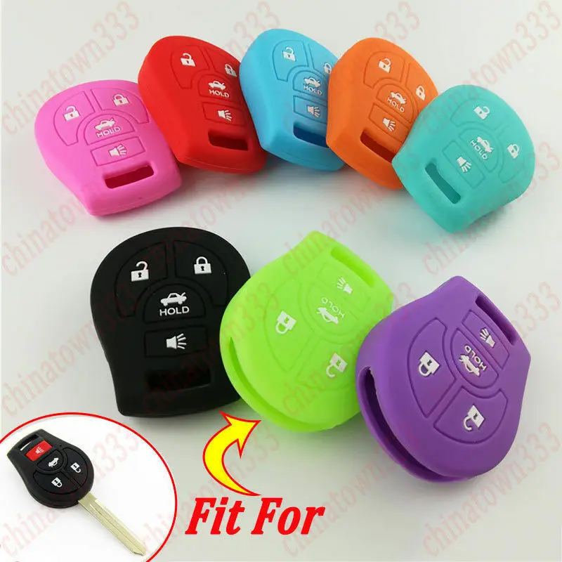 Силиконовый чехол с дистанционным держателем для ключей Fob Nissan 4