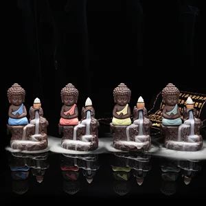 50 шт. Ладан конусов или горелка маленький монах кадило в виде маленького Будды Керамика водопад обратного Ладан держатель горелки домашний декор