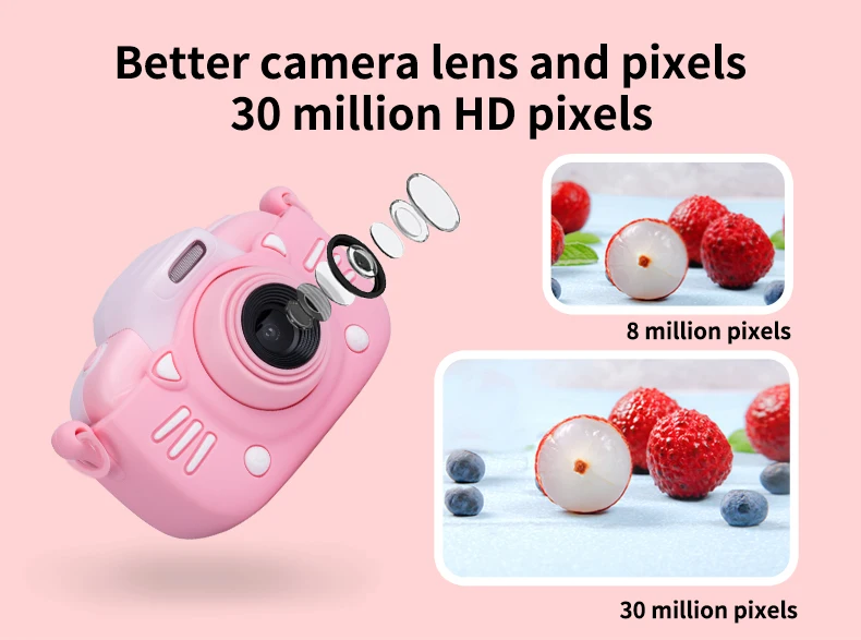 Детская цифровая камера 30MP 2,4 дюймовый ips экран 1080P HD видео селфи мини SLR детская игрушка камера для рождественских подарков Minibear