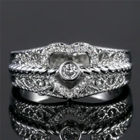rings set white color women wedding size 6 10 jewelry romantic