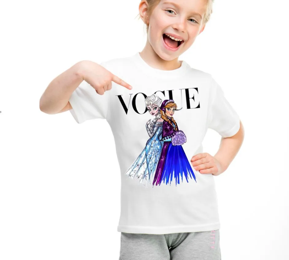 Семейные наряды VOGUE с принтом принцессы футболка одежда для мамы и