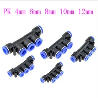 5 pcs air pneumatic fitting pk 4mm 6mm 8mm 10mm 12mm od hose tube push in port gas quick fittings connector coupler