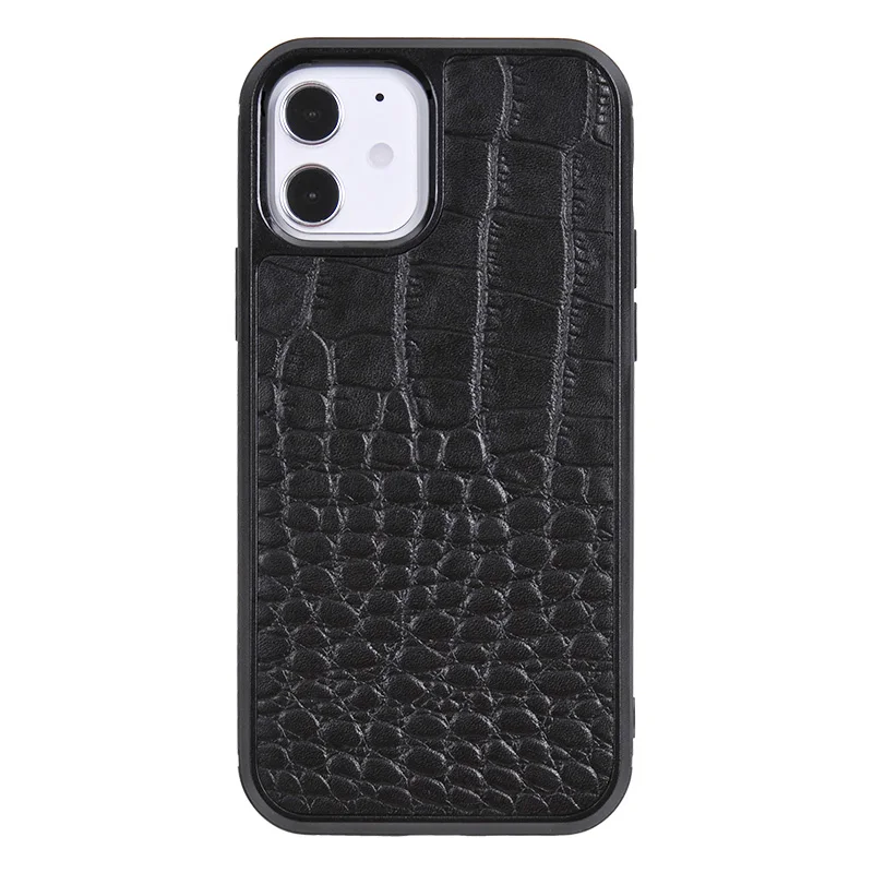

Suitable For iphone12Pro Mini Max Mobile Phone Case First Layer Leather Crocodile Pattern Light Luxury Mobile Phone Case
